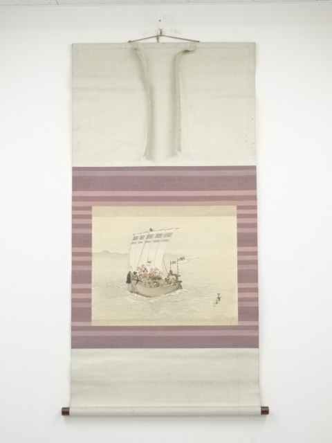 JAPANESE HANGING SCROLL / HAND PAINTED / MOMOTARO (1919)